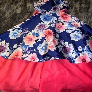 Easter dress!! Floral Blue and Pink Kids Formal Dress